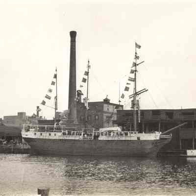 Ship with many flags
