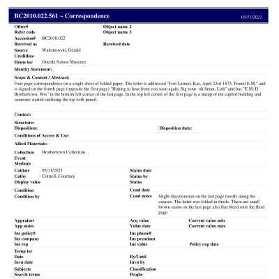 BC2010.022.561 PP: Past Perfect Summary from 2021