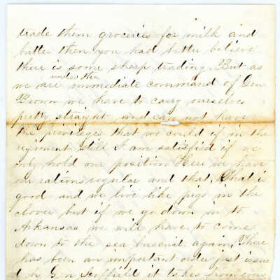 Fragment of correspondence signed "In care of Capt. Wm. Woods"
