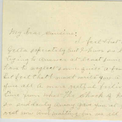 Correspondence addressed to Mrs. Louise Fowler from Ellen -- Dec 1921