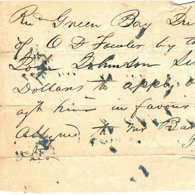 O. D. Fowler to L. Johnson 1840