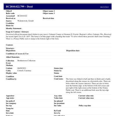 BC2010.022.799 PP: Past Perfect Summary from 2021