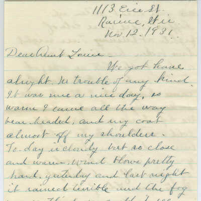Correspondence and Envelope Addressed to Louise Fowler from Mr. and Mrs Geo Johnson