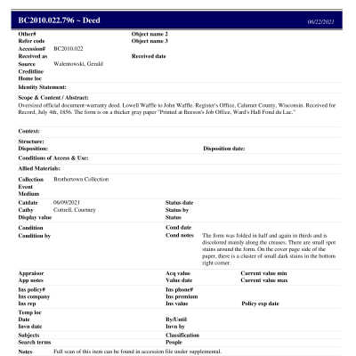 BC2010.022.796 PP: Past Perfect Summary from 2021