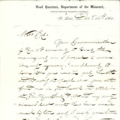 Correspondence to Ed from L. M. J. -- Dec 1863