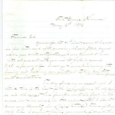 Correspondence for E. M. Dick from L. C. Dick -- May 1876