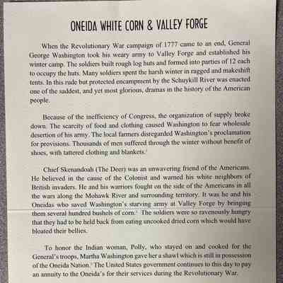 Oneida White Corn & Valley Forge