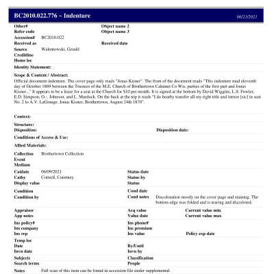 BC2010.022.776 PP: Past Perfect Summary from 2021