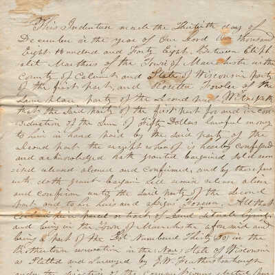 Eliphalet Marthers to Rosetta Fowler Deed -- Dec 1848