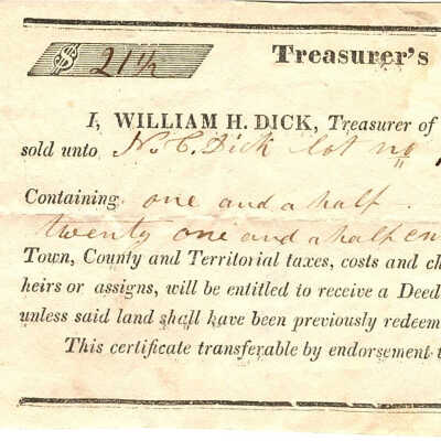 William H. Dick sold H. C. Dick lot no. 70