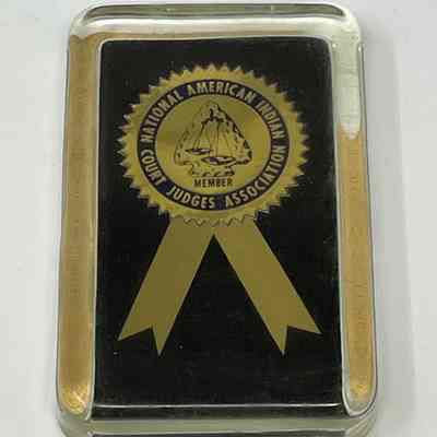 Plaque with Nation American Indian Court Judges Association Ribbon