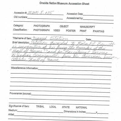 A2001.005.035 accession sheet