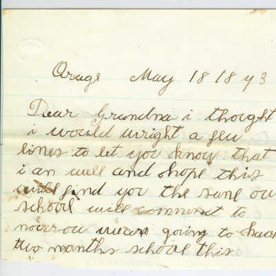 Correspondence to Grandma from Noommil V -- May 1873