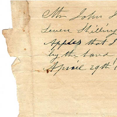 Mr. John Jonson Sen. to Gracey Tocus Leven Shilling