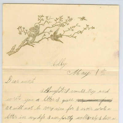 Correspondence to Agnes L. Fowler from Hattie Johnson, "Hatties First Letter"