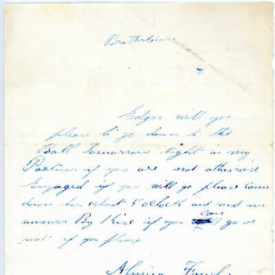 Correspondence to Edgar from Almira Fowler