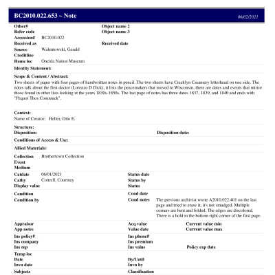 BC2010.022.653 PP: Past Perfect Summary from 2021