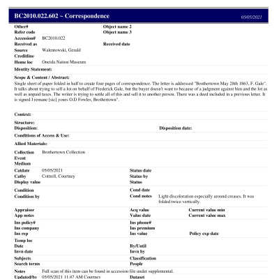 BC2010.022.602 PP: Past Perfect Summary from 2021