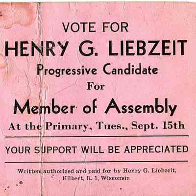 Vote for Henry G. Liebzeit Card