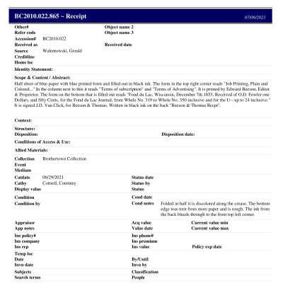 BC2010.022.865 PP: Past Perfect Summary from 2021