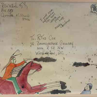 Ledger Style Drawing on Envelope