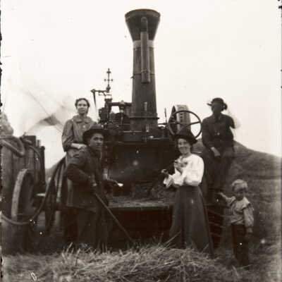Steam Tractor and People