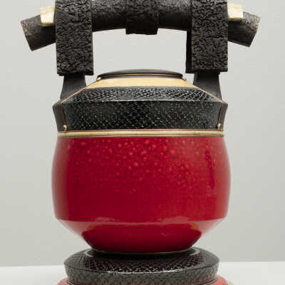 Red Vase with Handle