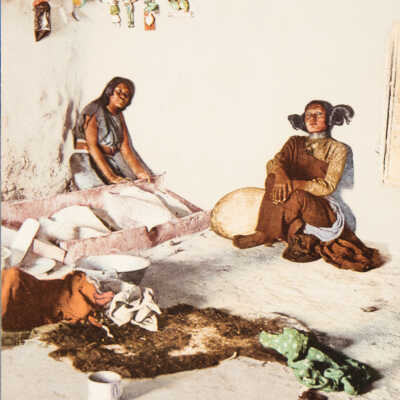Birth of a Century: Plate 85, Woman at the Matate, moki Pueblos, 1895