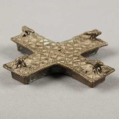 Cruciform Container Lid with Geometric Forms and Cannon