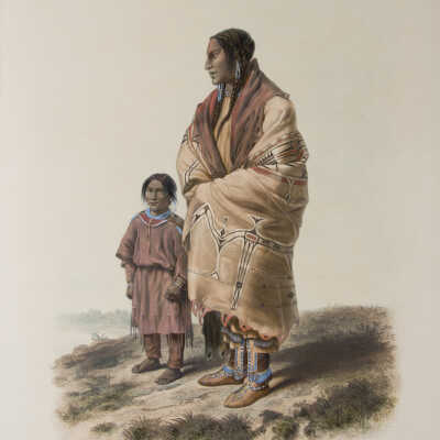 Dacota Woman and Assiniboin Girl