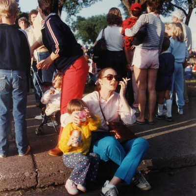 Mother and Daughter on Curb