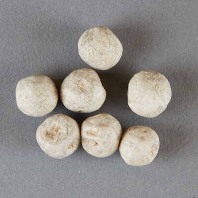 Drum Tightening Balls and Shell Fragments, Peyote Ceremonial Set