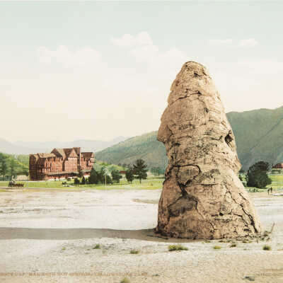 Liberty Cap, Mammoth Hot Springs, Yellowstone Park, # 53344