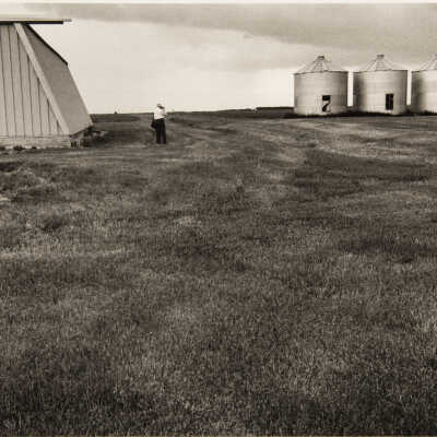 Untitled (Kertesz photographing grain bins)