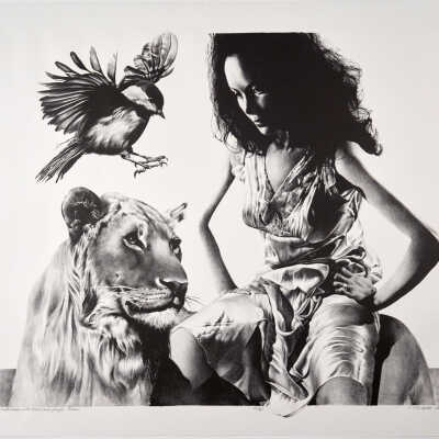 The Safari Lady Enthroned with Fowl and Jungle Queen