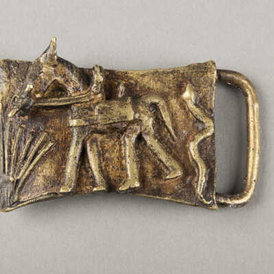 Belt Buckle with Horse and Serpent Motif