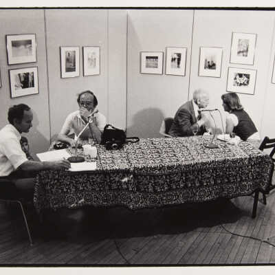 Kertesz and Harbutt at Press Conference (close view)