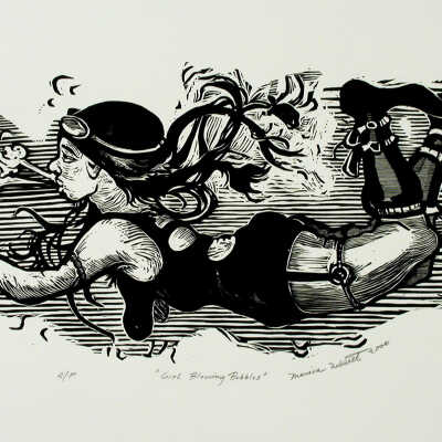 Girl Blowing Bubbles