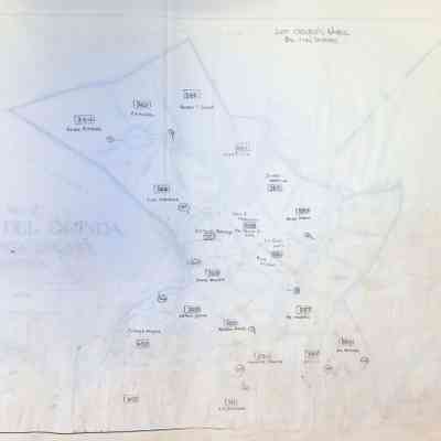 This overlay of this portion of the Haciendas Del Orinda neighborhood (Page 4 of 5) shows the names of the owners of each marked/numbered plot in the above map.
