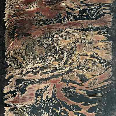 I am still here woodblock
