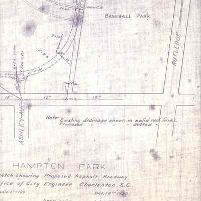 Hampton Park Sketch Showing Proposed Asphalt Roadway