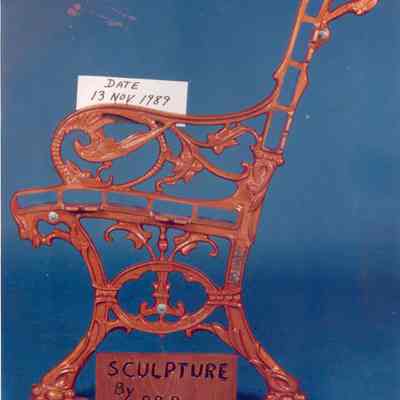 Mahogany Sculpture of "Little Charleston Bench"