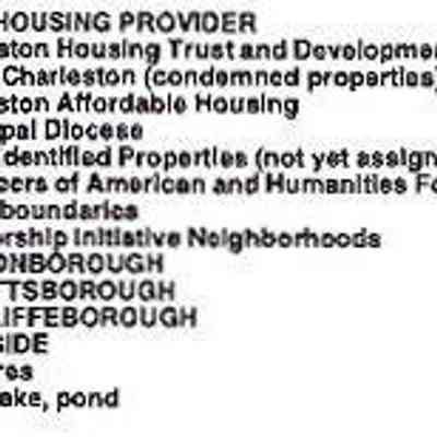 City of Charleston Homeowner Initiative Proposed Property Acquisitions: Housing Provider Map