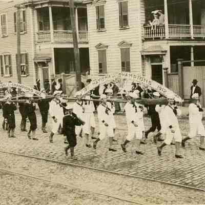 Naval Militia Oarsmen Parade on Meeting Street