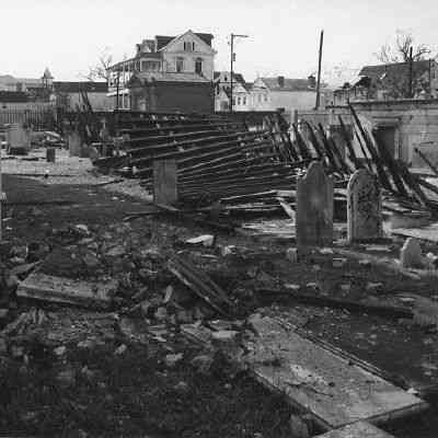 Graveyard of Cathedral of St. Luke and St. Paul (126 Coming Street) After Hurricane Hugo