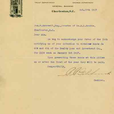 Letter from the Title Guarantee & Deposit Co. with Engraving of 302 King Street