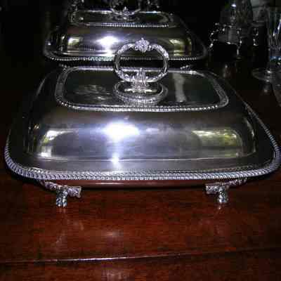 Pair of Silver Vegetable Dishes and Covers