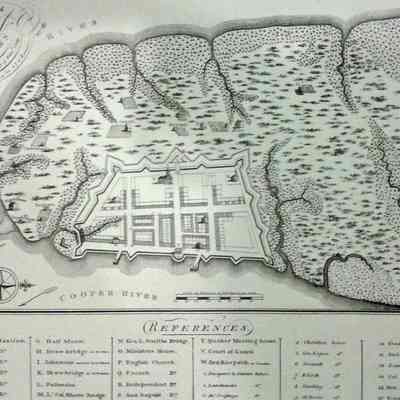 A Plan of Charles Town, from a Survey of Edward Crisp in 1704, Engraved by James Akins