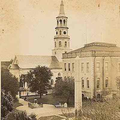 View of City Hall and St. Michael's Church from Washington Square Park