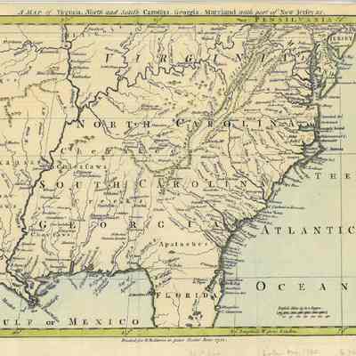 A Map of Virginia, North and South Carolina, Georgia, Maryland, with Part of New Jersey, etc.